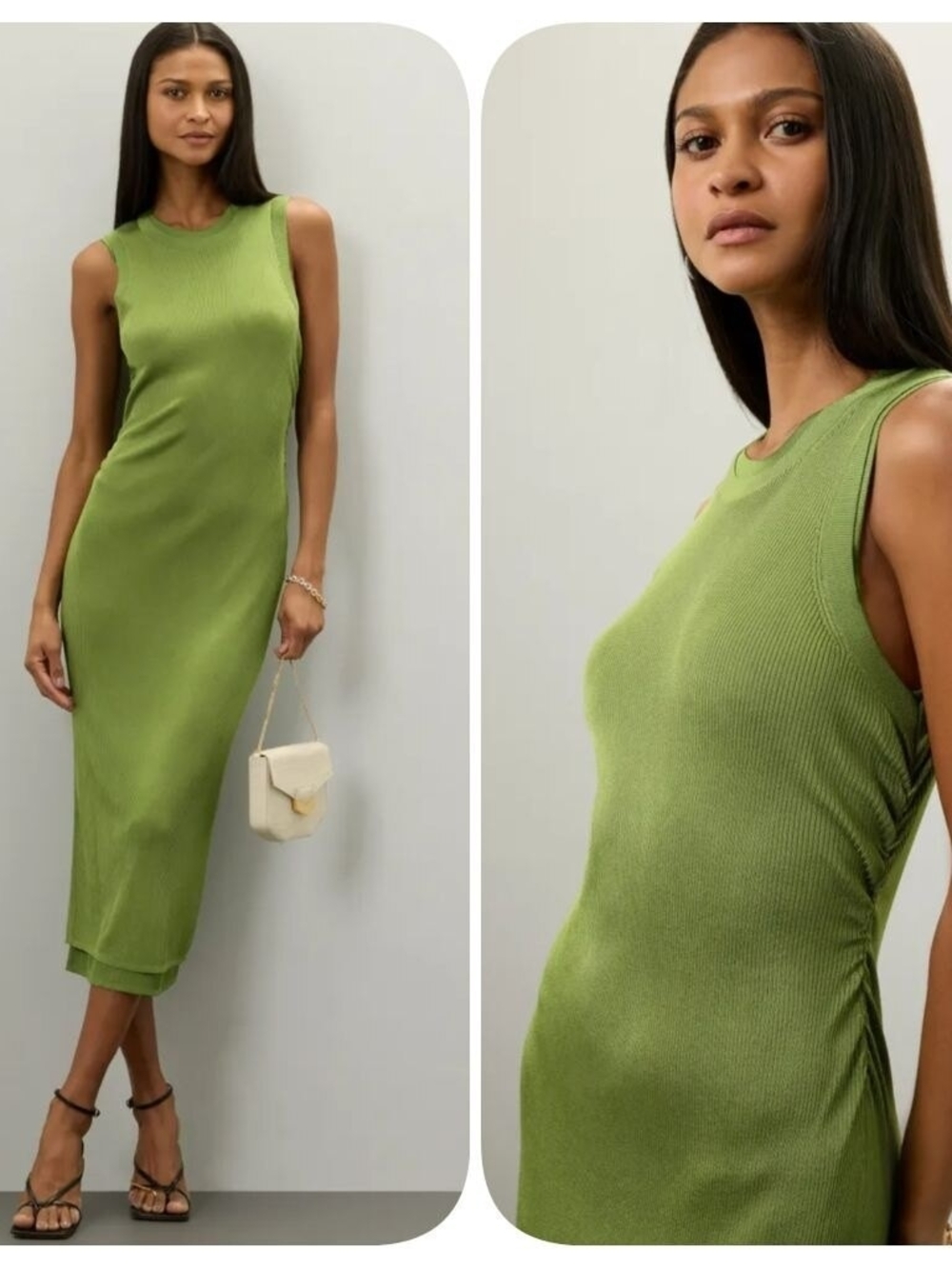 ATLEIN Collective Olive Green Midi Dress